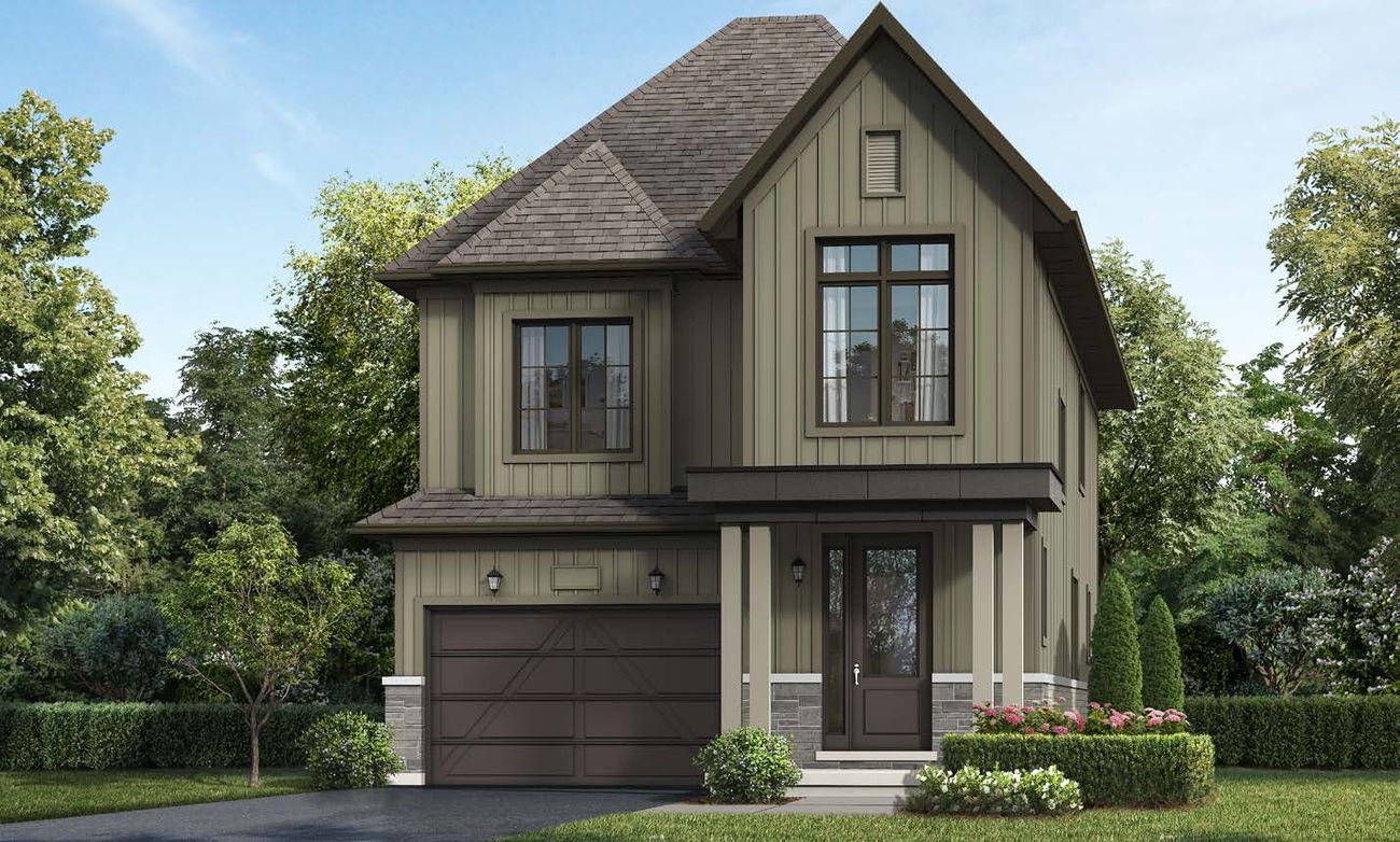 32' Single Detached elevation rendering, Ballantry Homes Hillsburgh