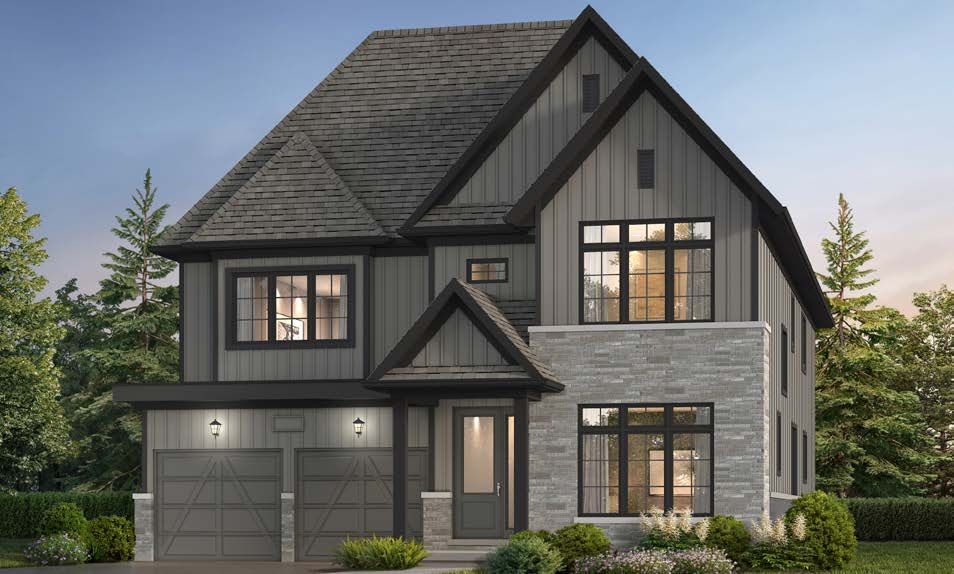 45' Single Detached elevation rendering, Ballantry Homes Hillsburgh